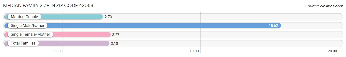 Median Family Size in Zip Code 42058