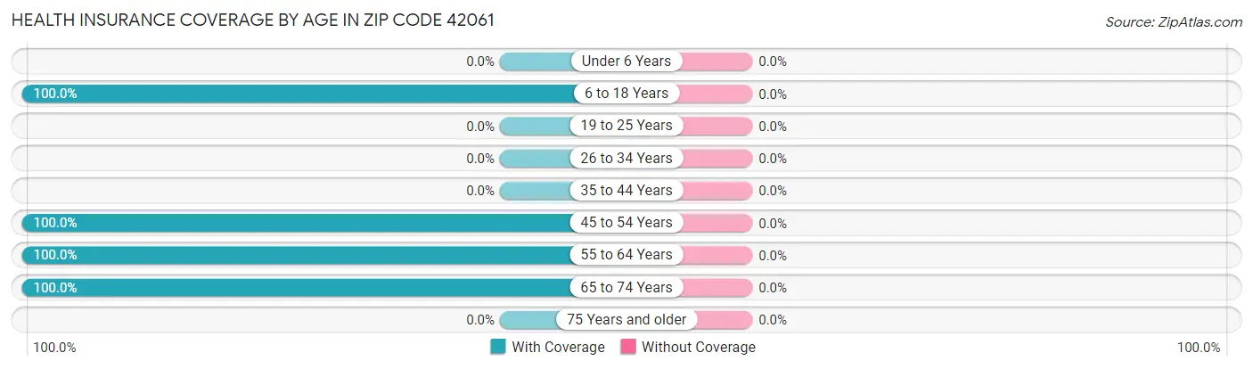 Health Insurance Coverage by Age in Zip Code 42061
