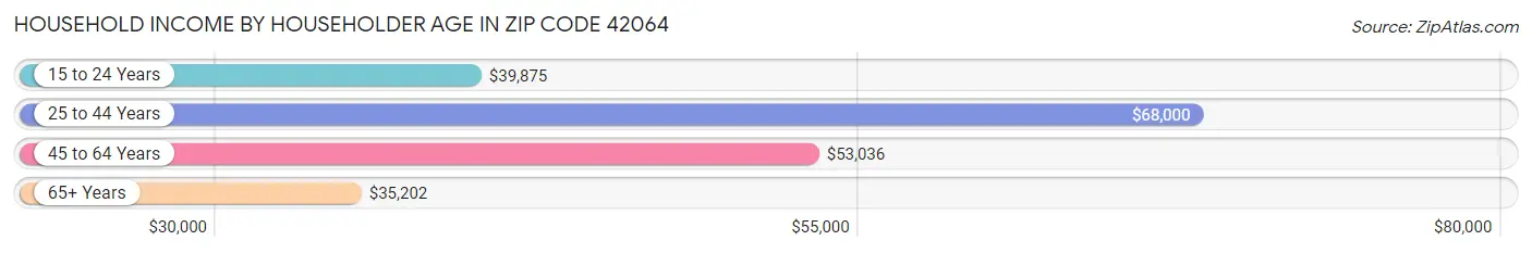 Household Income by Householder Age in Zip Code 42064