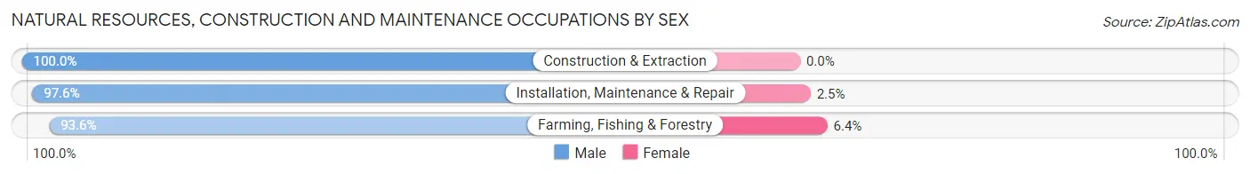 Natural Resources, Construction and Maintenance Occupations by Sex in Zip Code 42064