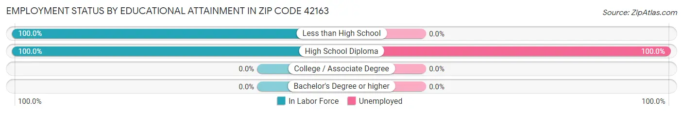 Employment Status by Educational Attainment in Zip Code 42163
