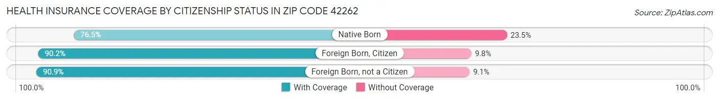 Health Insurance Coverage by Citizenship Status in Zip Code 42262