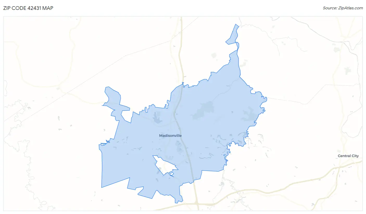 Zip Code 42431 Map