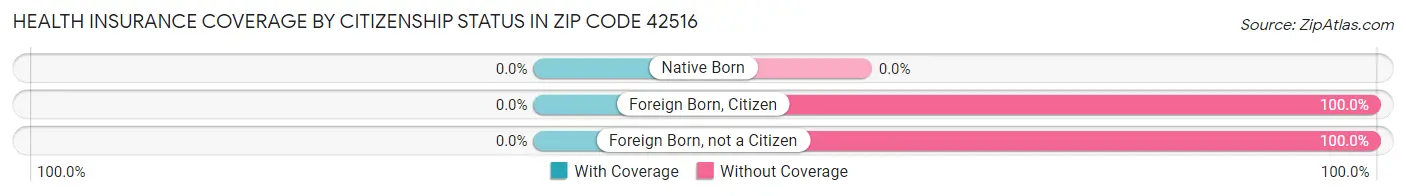 Health Insurance Coverage by Citizenship Status in Zip Code 42516