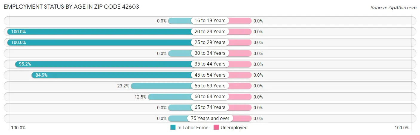 Employment Status by Age in Zip Code 42603