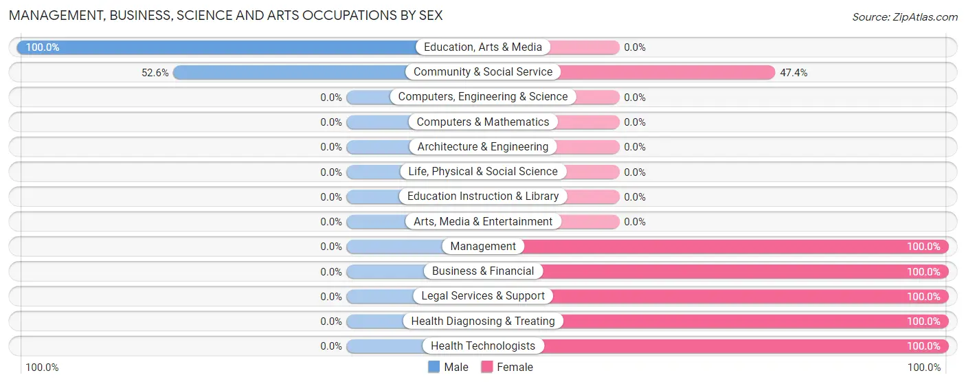 Management, Business, Science and Arts Occupations by Sex in Zip Code 42782