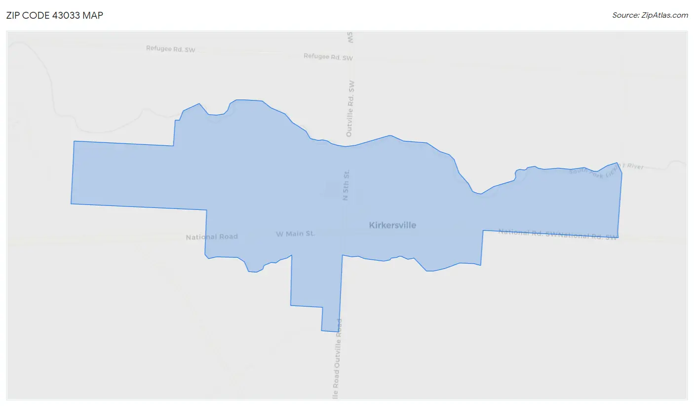 Zip Code 43033 Map