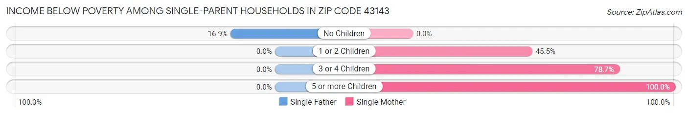 Income Below Poverty Among Single-Parent Households in Zip Code 43143