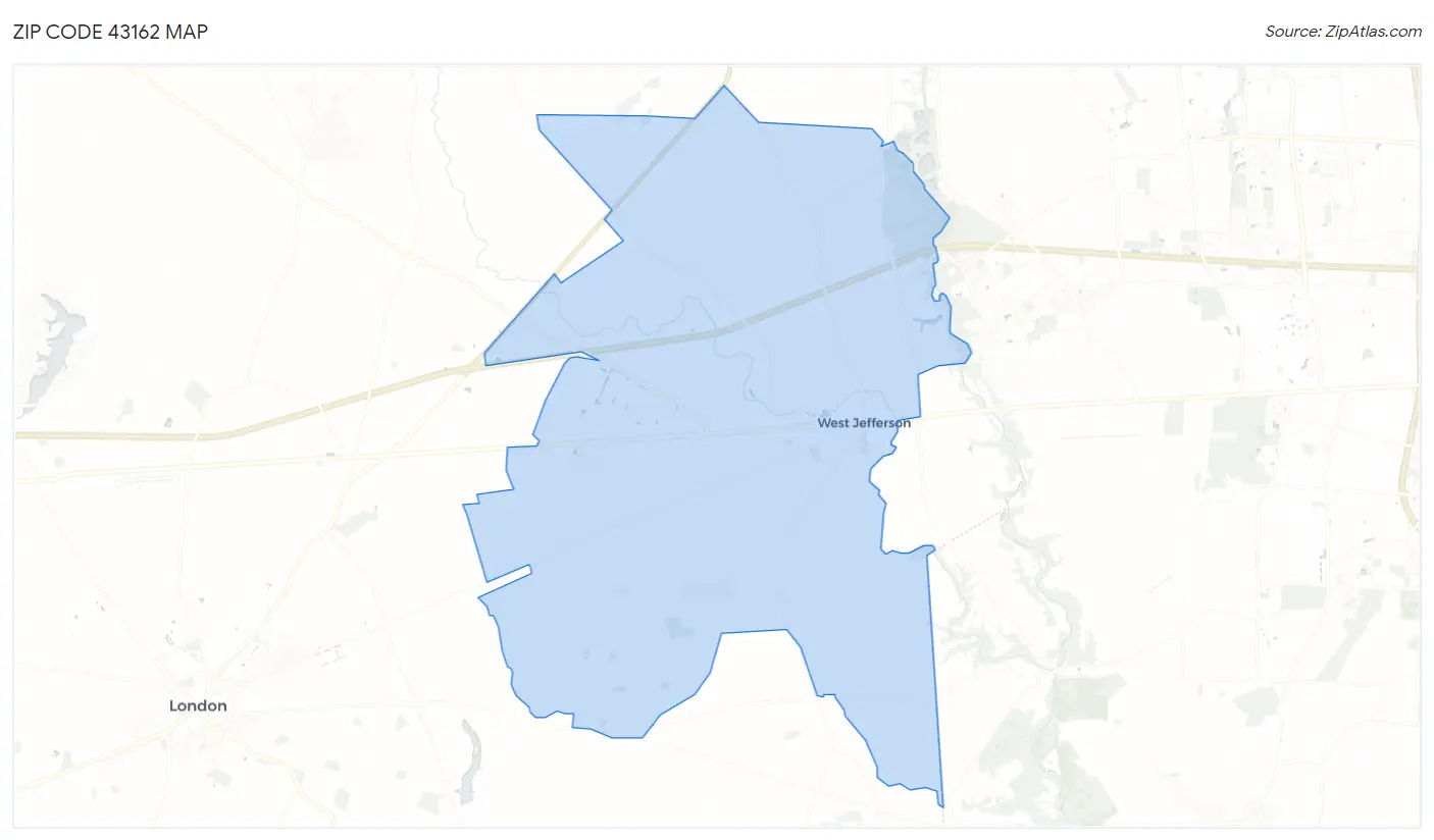 Zip Code 43162 Map