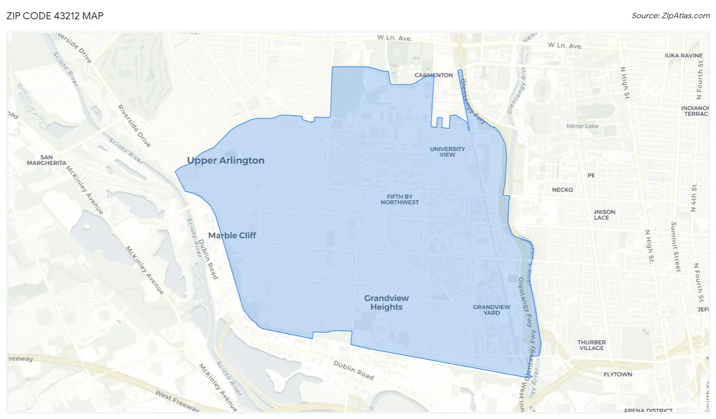 Zip Code 43212 Map