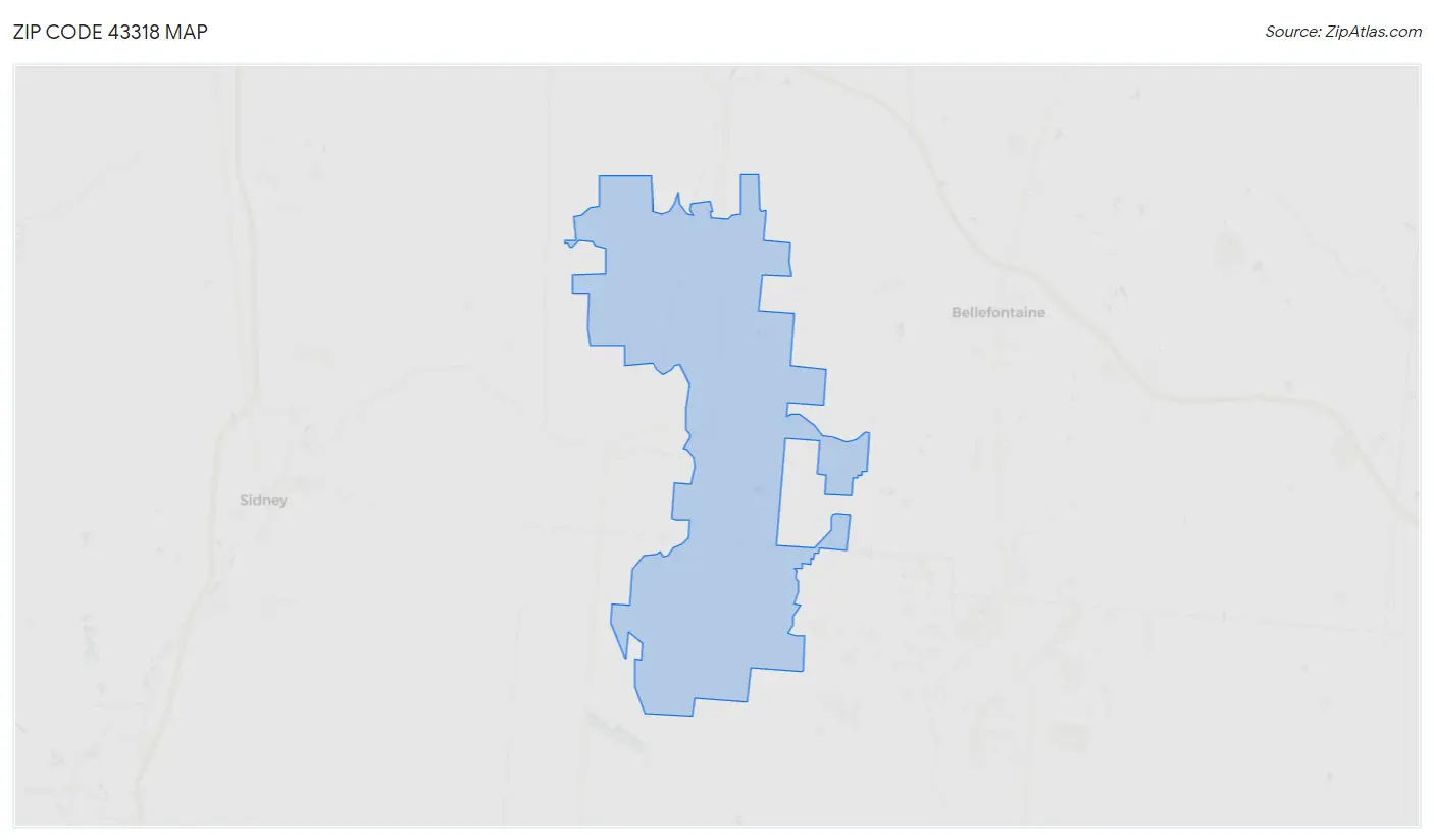 Zip Code 43318 Map