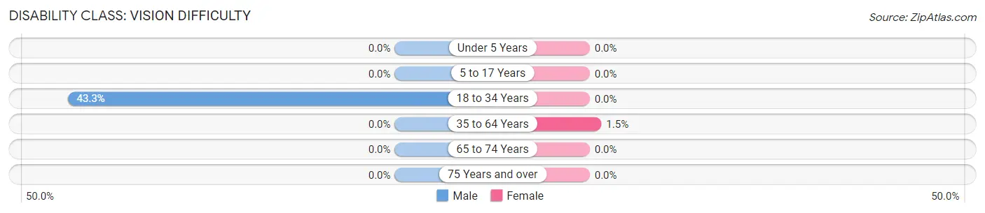 Disability in Zip Code 43322: <span>Vision Difficulty</span>