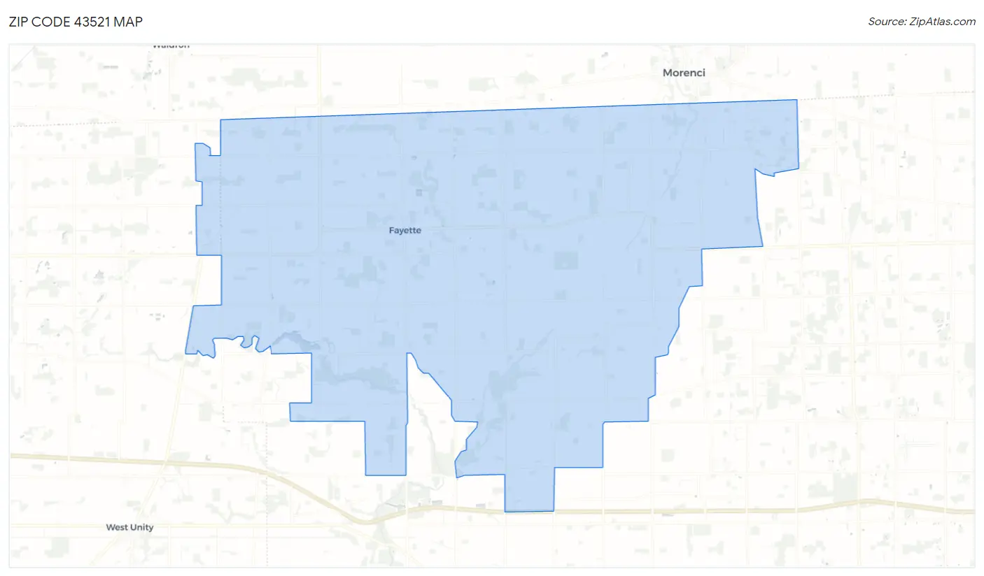 Zip Code 43521 Map