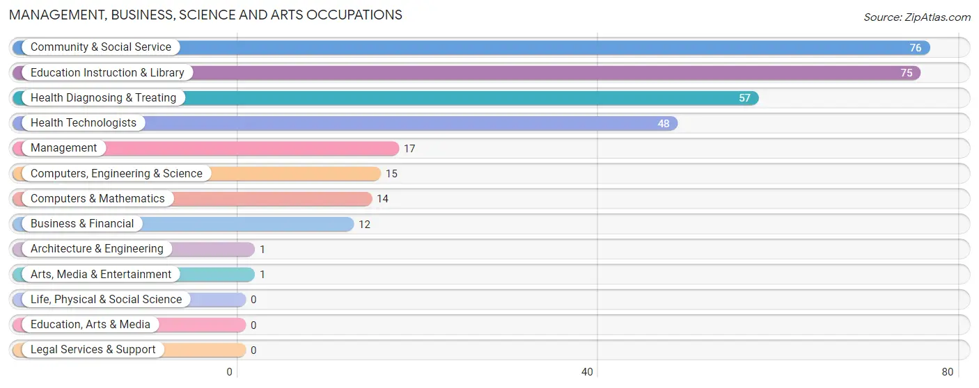 Management, Business, Science and Arts Occupations in Zip Code 43747