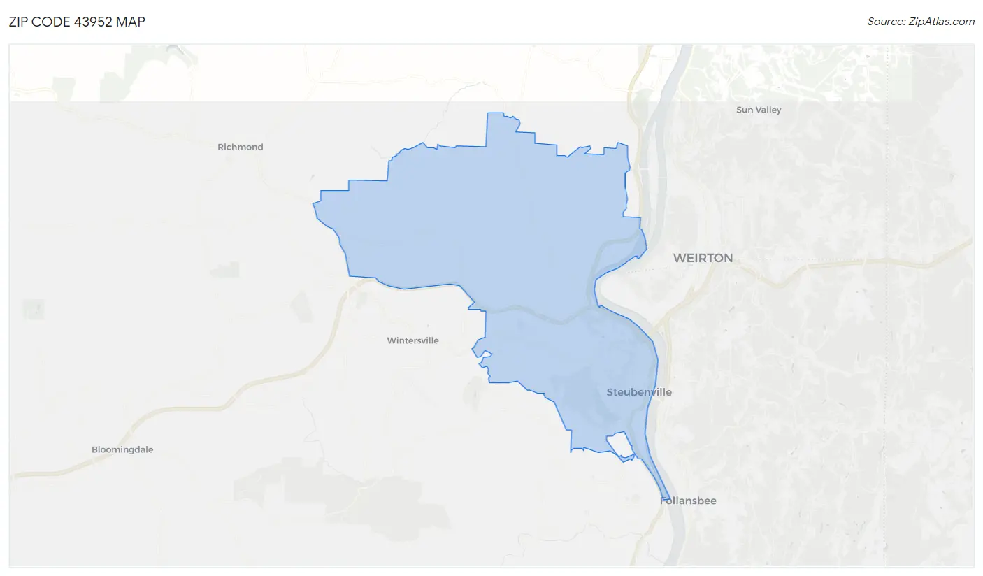 Zip Code 43952 Map