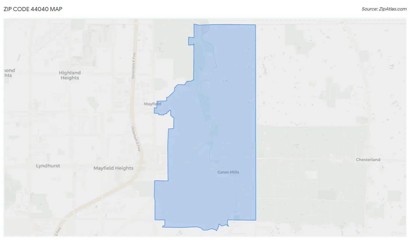 Zip Code 44040 Map