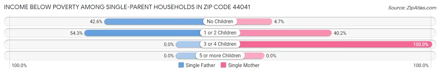 Income Below Poverty Among Single-Parent Households in Zip Code 44041