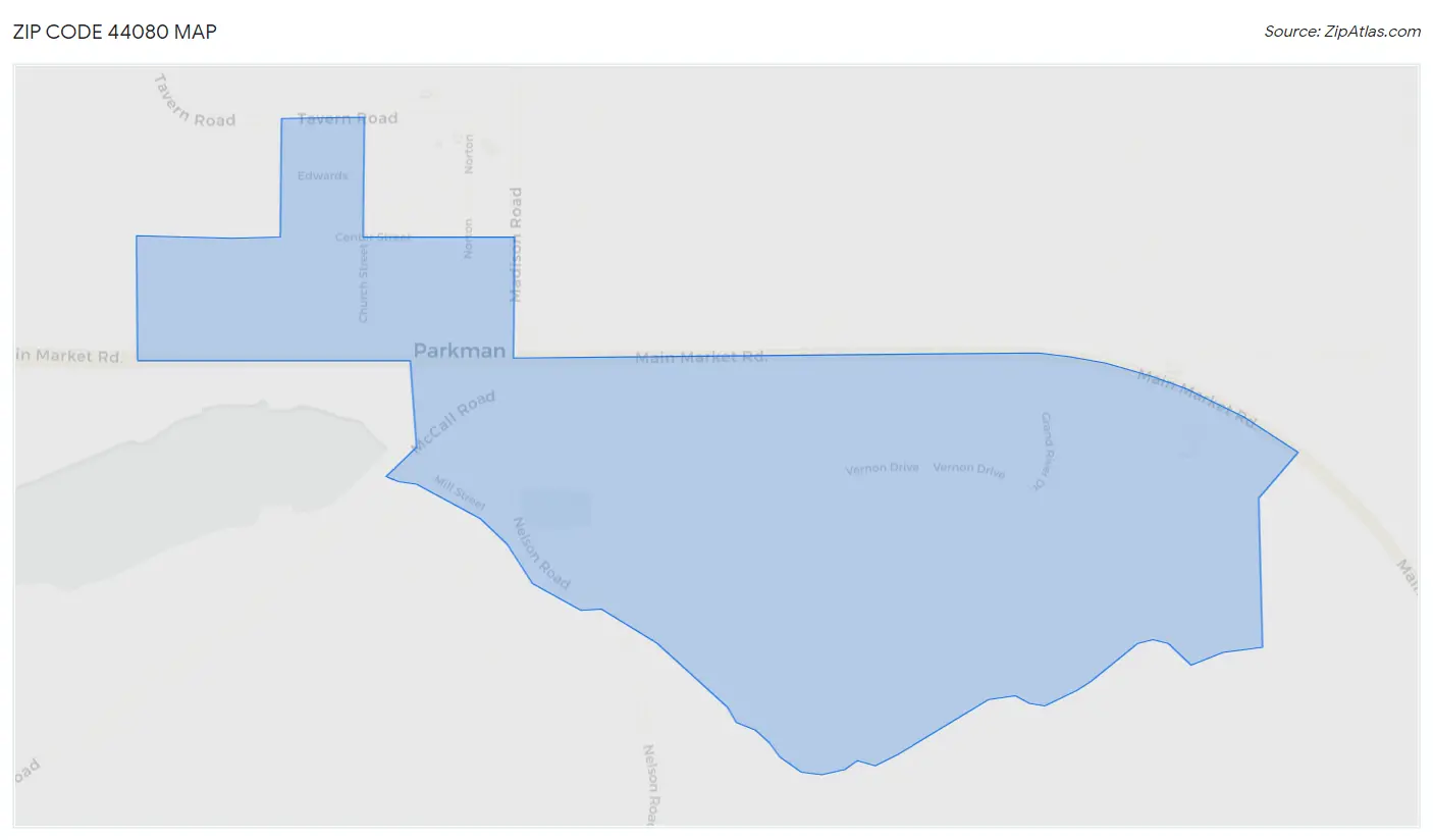 Zip Code 44080 Map