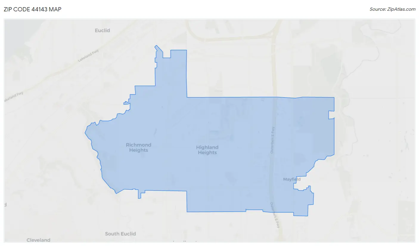 Zip Code 44143 Map