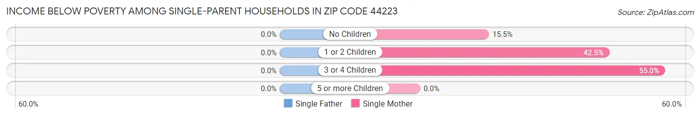 Income Below Poverty Among Single-Parent Households in Zip Code 44223