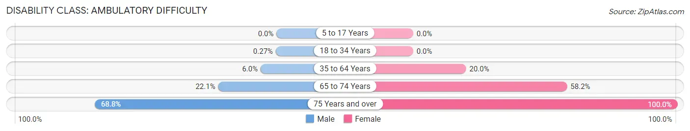 Disability in Zip Code 44304: <span>Ambulatory Difficulty</span>