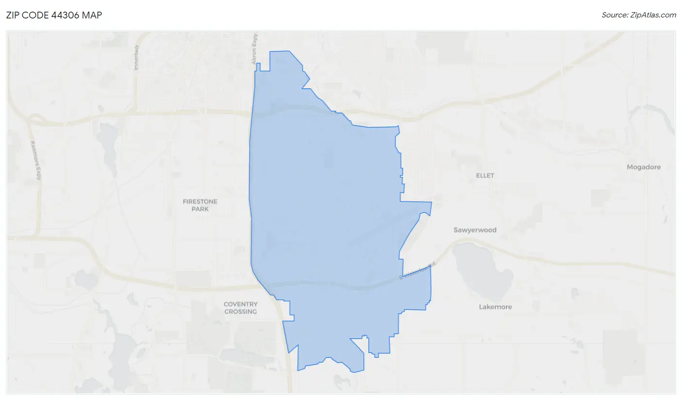 Zip Code 44306 Map