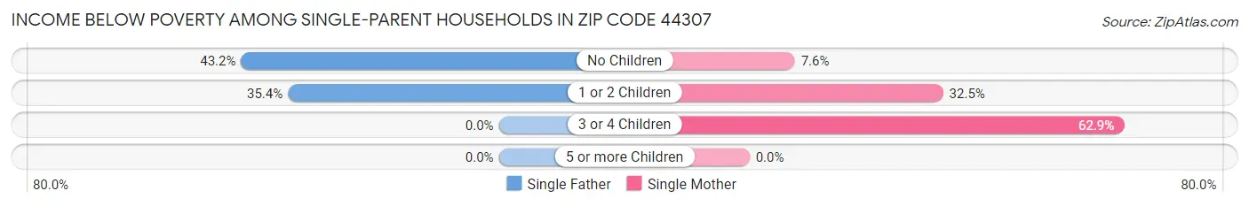 Income Below Poverty Among Single-Parent Households in Zip Code 44307