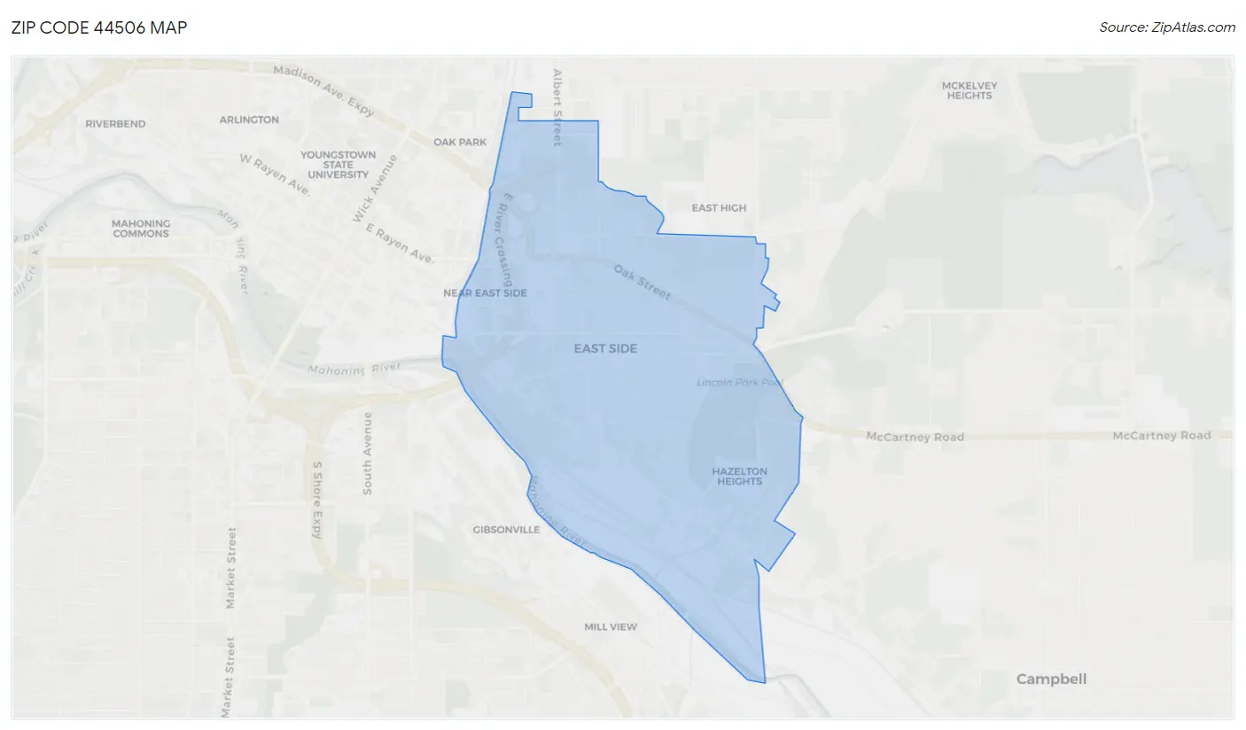 Zip Code 44506 Map