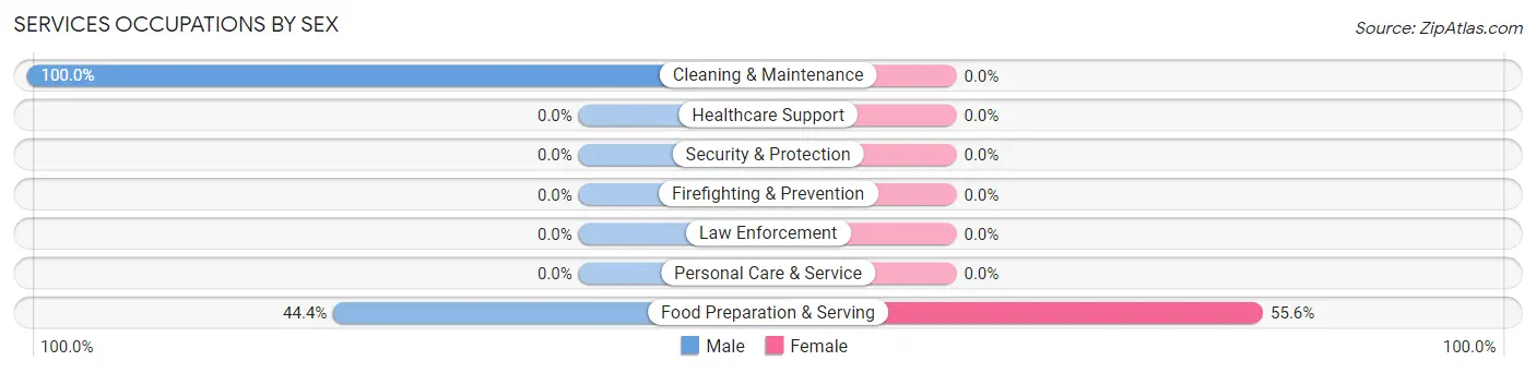 Services Occupations by Sex in Zip Code 44702