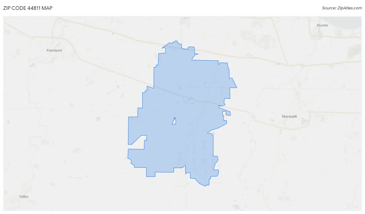 Zip Code 44811 Map