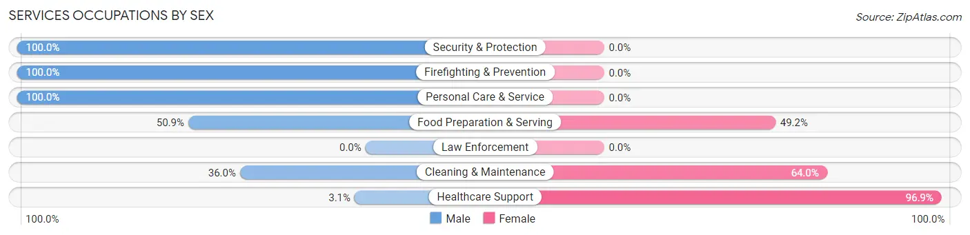 Services Occupations by Sex in Zip Code 44902