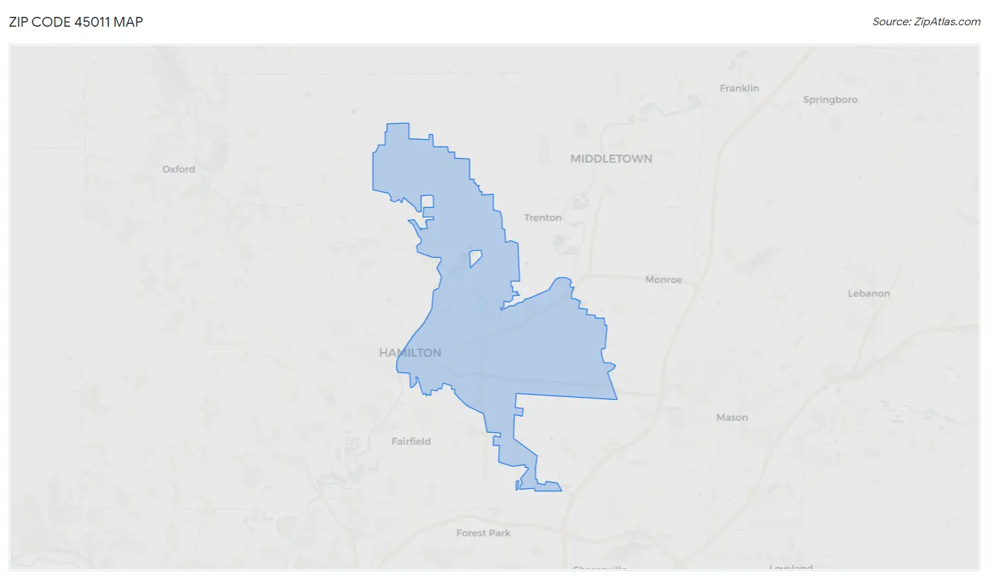 Zip Code 45011 Map