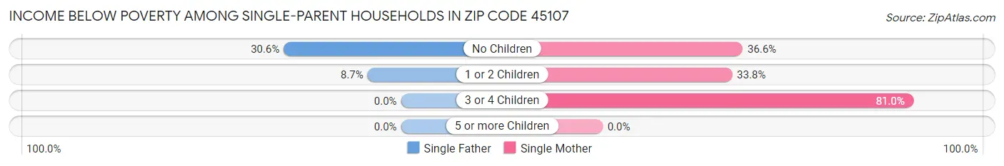 Income Below Poverty Among Single-Parent Households in Zip Code 45107