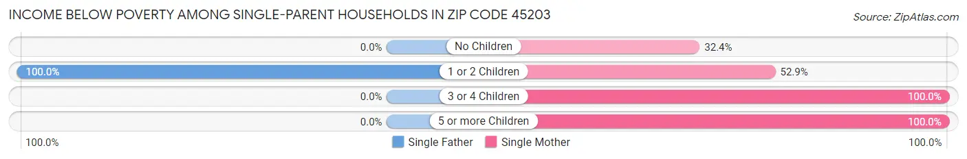 Income Below Poverty Among Single-Parent Households in Zip Code 45203