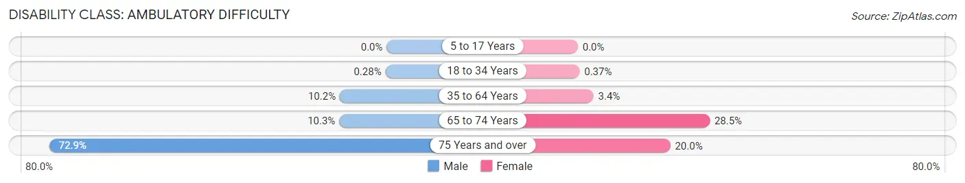 Disability in Zip Code 45207: <span>Ambulatory Difficulty</span>