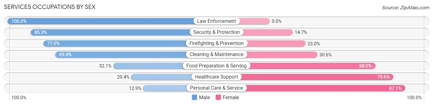 Services Occupations by Sex in Zip Code 45324