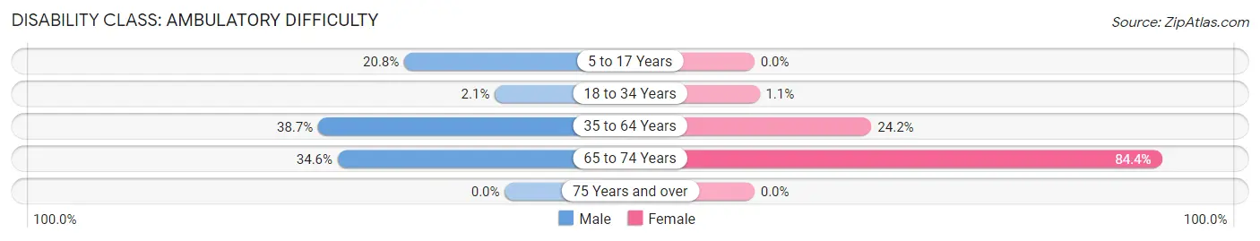 Disability in Zip Code 45384: <span>Ambulatory Difficulty</span>