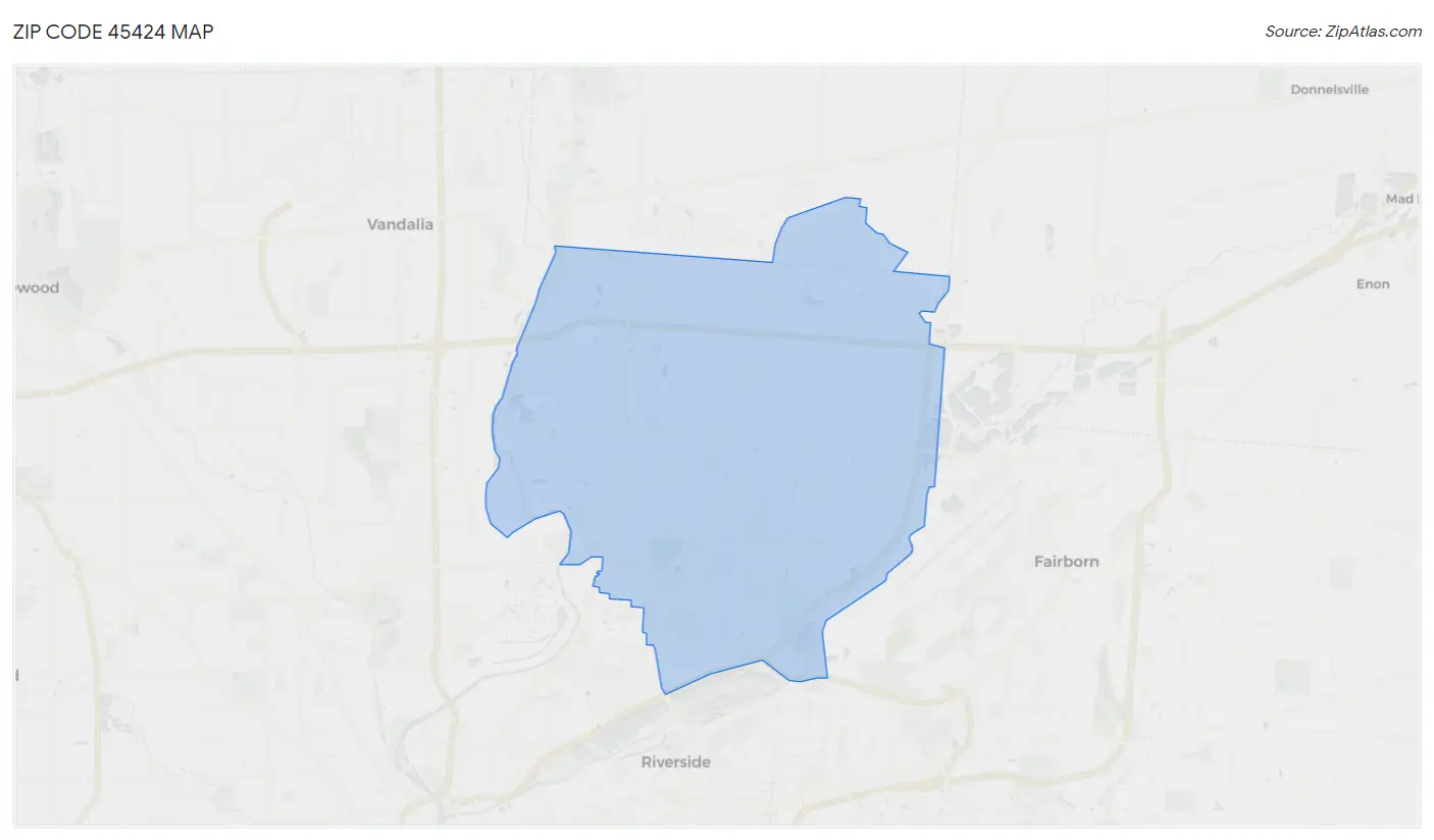 Zip Code 45424 Map