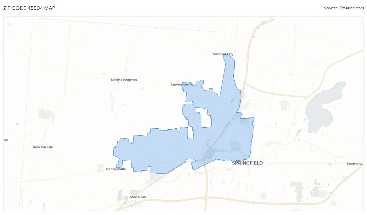 Zip Code 45504 Map