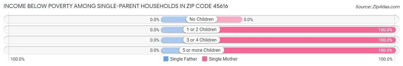 Income Below Poverty Among Single-Parent Households in Zip Code 45616