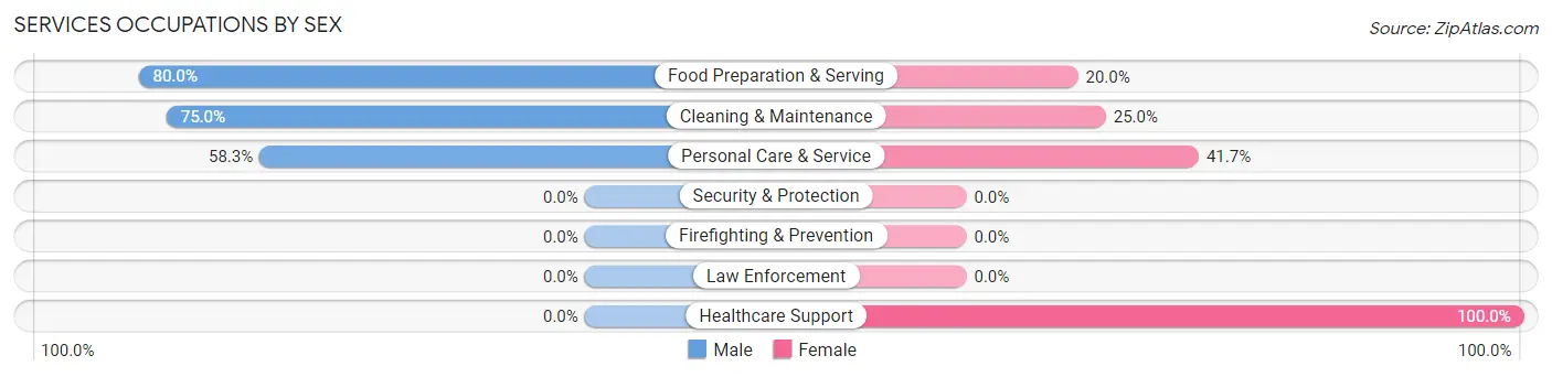 Services Occupations by Sex in Zip Code 45674