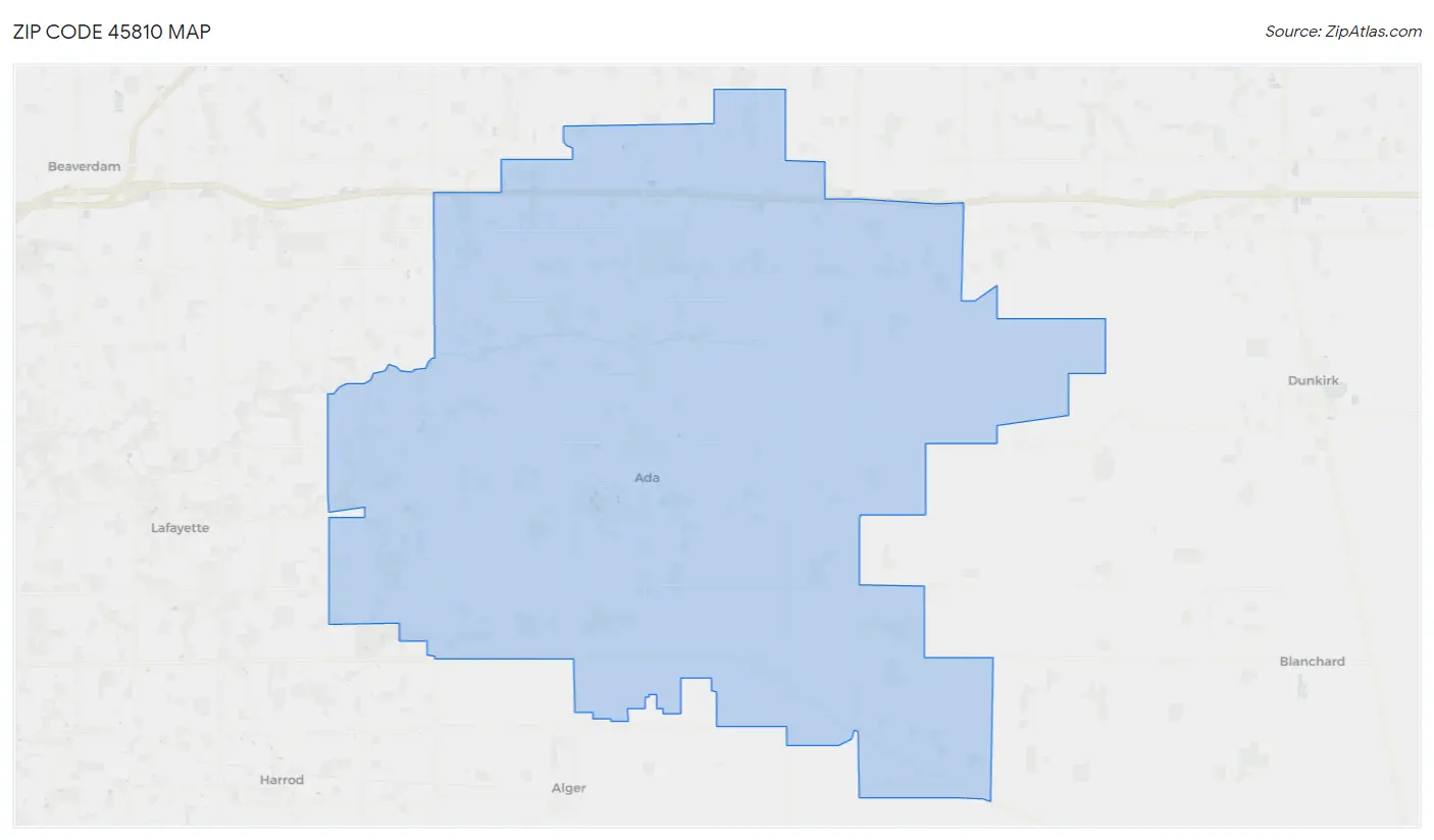 Zip Code 45810 Map