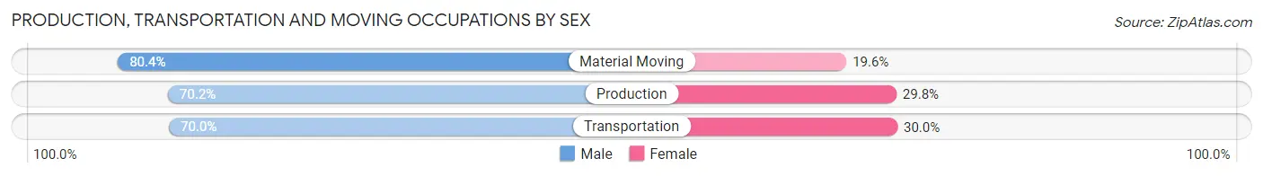 Production, Transportation and Moving Occupations by Sex in Zip Code 45820