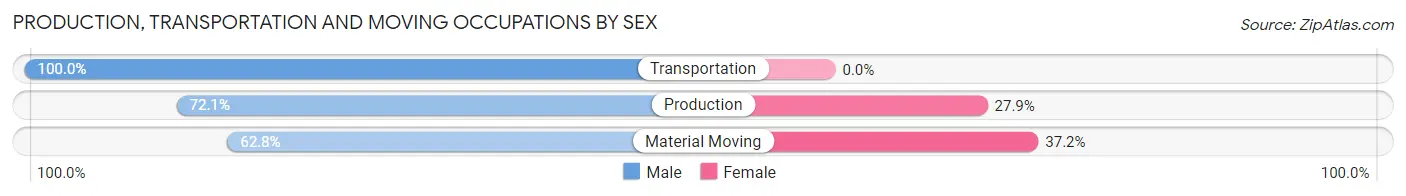 Production, Transportation and Moving Occupations by Sex in Zip Code 45873