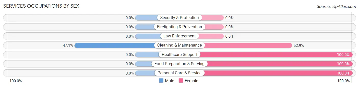 Services Occupations by Sex in Zip Code 46146
