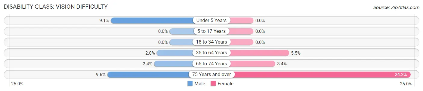 Disability in Zip Code 46148: <span>Vision Difficulty</span>