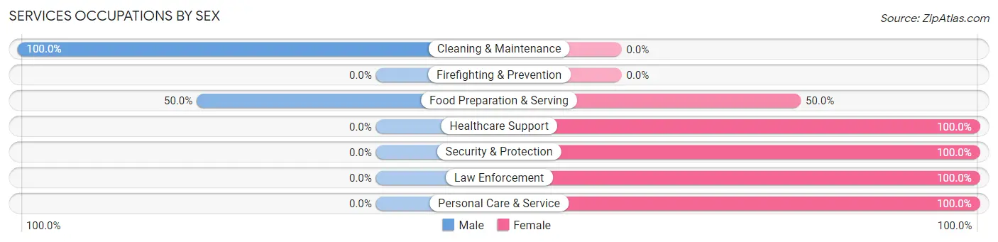 Services Occupations by Sex in Zip Code 46171