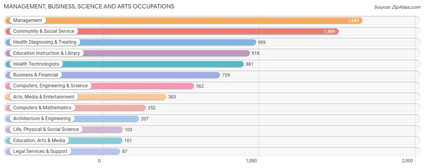 Management, Business, Science and Arts Occupations in Zip Code 46375