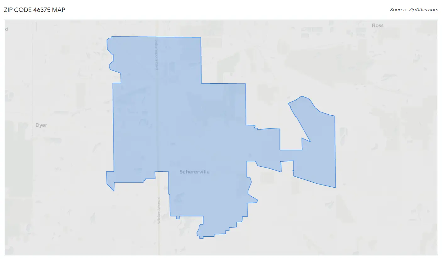 Zip Code 46375 Map