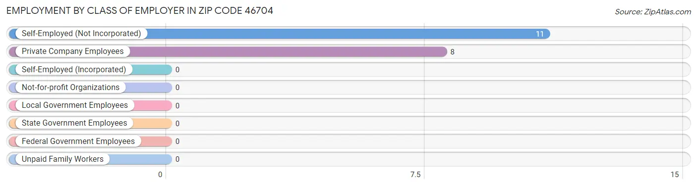 Employment by Class of Employer in Zip Code 46704